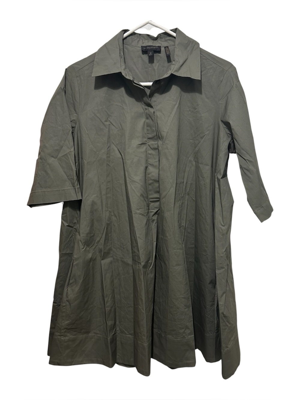 NWT Donna Karan Weekend Size XS A-Line Tunic Top Gray Pockets Lagenlook